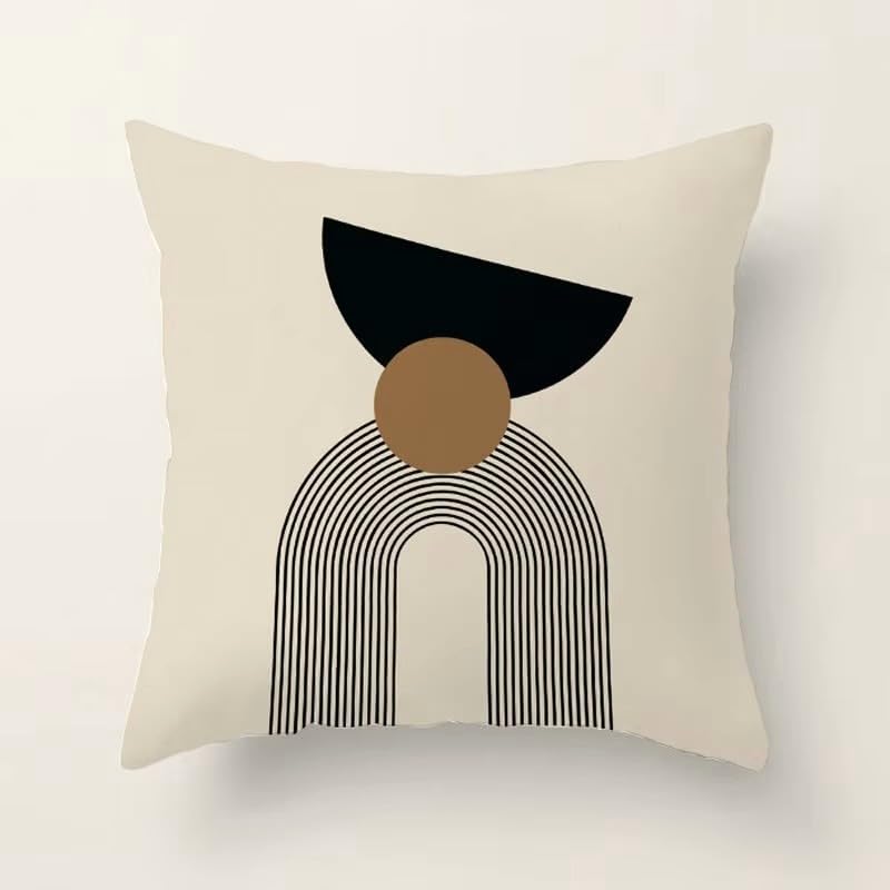 CIDIZY Jute Modern Cushion Cover 24 Inch X 24 Inch 5 Piece, Multicolour