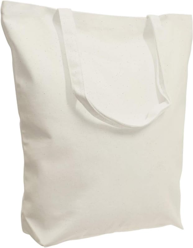 Metsi Canvas Tote Bag for Women, Plain Cotton Reusable Washable Tote Bag for Custom Painting and DIY Craft, Groceries Shopping Beach School Gym Gifts, Eco Friendly Blank Canvas Bag - Pack of 6, Beige
