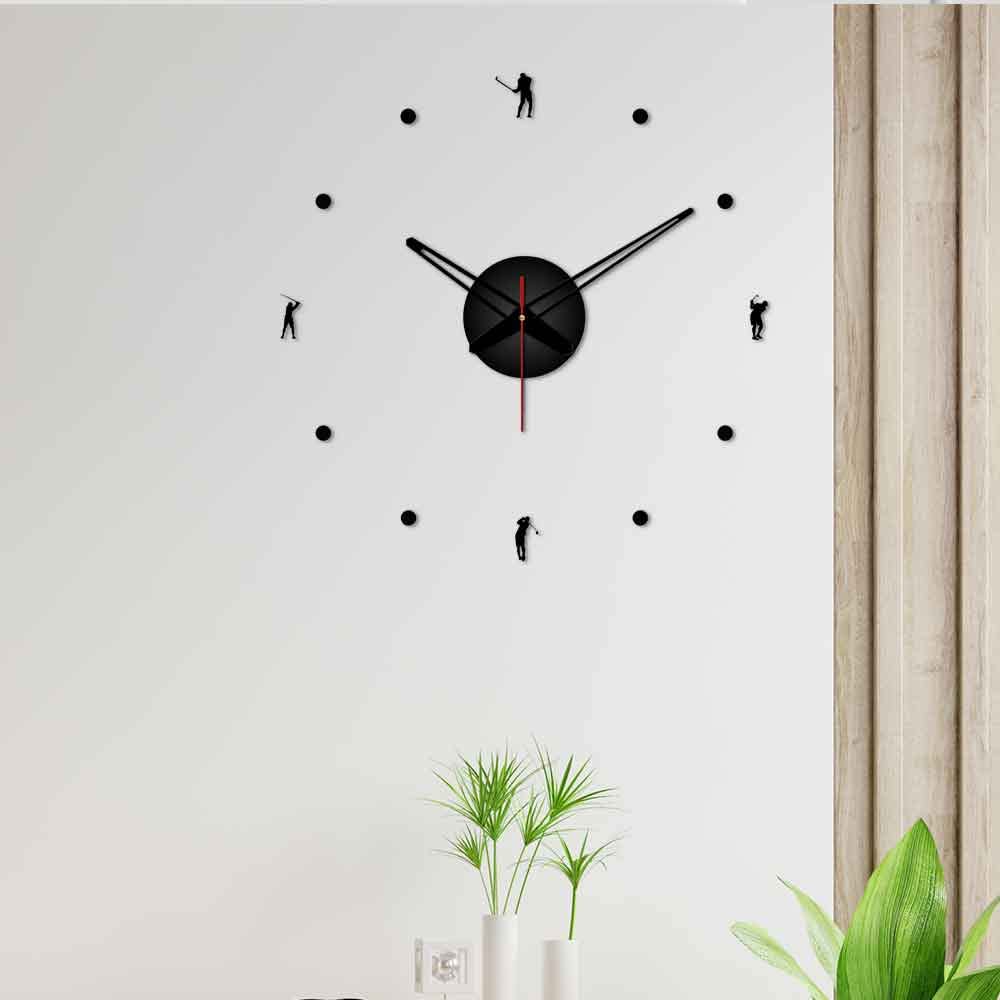 VIBECRAFTS Golf Game Designer Big Size 3D Acrylic Wall Clock for Home Decor, Office, Living Room, Bedroom, Cafe's, Gifts (WWCVC1Pcs_20010)