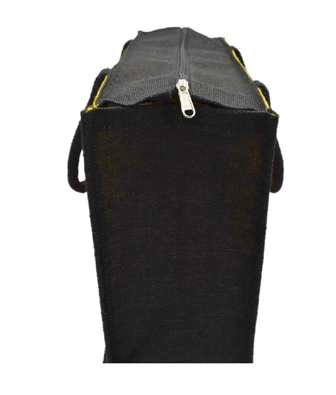 JUTEKA Printed Jute Bag for Lunch, Office, Grocery, Picnic, Tiffin, Shopping Hand Bag with padded cotton handles…