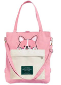 INOVERA (LABEL) Canvas Tote Bags, Shoulder Bag and Backpack for Womens - Handbags for Ladies - Girls for Office,Travel,Collage,and Shopping Daily Use With Adjustable Strap (Pink)