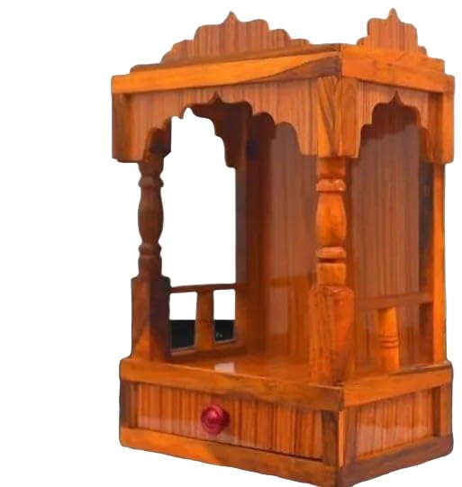 SLPL skylight Wooden Temple Beautiful Plywood Mandir Pooja Room Home Decor Office Or Home Temple size45x30x20cm