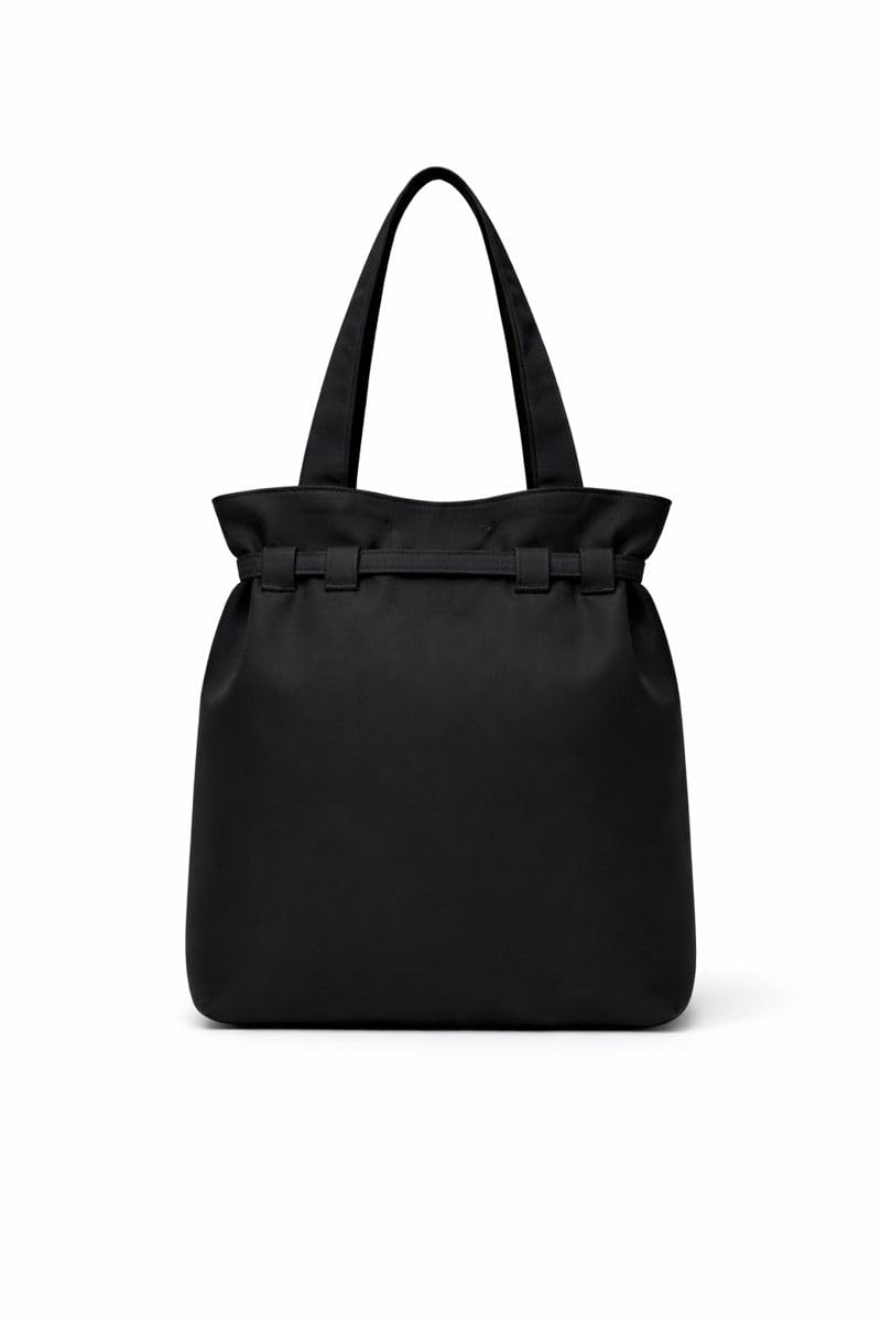 HaveGlam Embroidered Flower Tote Bag with 100% Cotton Lining Inner Pocket Button Detail for Daily Use Travel College Shopping Office & Casual Wear Lightweight Tote for Ladies & Girls (Black)