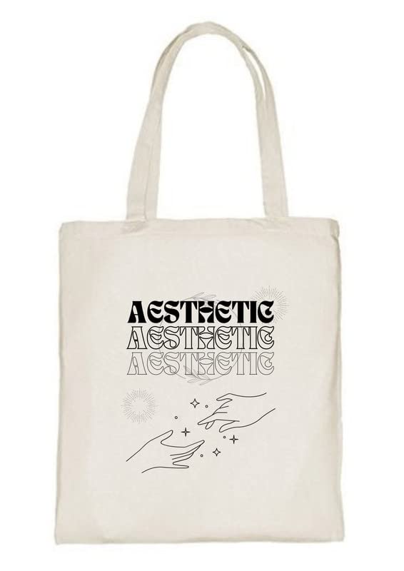 Delhi Printing Co. Aesthetic tote bag Strong Cotton Bag for Shopping | Canvas Tote Bag for Women & Girls | Stylish Cotton Handbags (2)