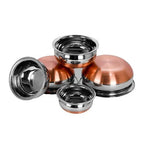 KC Stainless Steel Copper Bottom Kitchen Serving, Cooking Bowl | Handi Set 5-Pieces | Biryani Handi