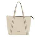 The Gusto AZA - Premium Vegan Leather Tote Bag for Women with Grained Texture | Medium Size Stylish Hand Bag/Shoulder Bag, Fits upto 14 Laptop (Cream)