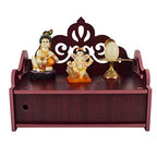 Lexical Wooden Readymade Wall Hanging Puja Temple for Home God Stand for Pooja Room Mandir Wood Devghar Stand for Office and Shop Lexical-447