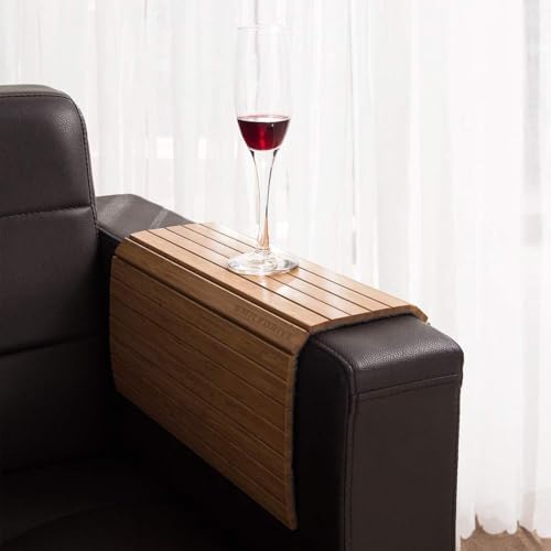 SMILEDRIVE® Sofa Armrest Tray | Teak Wood Table Mat | Set of 2 Kafalo