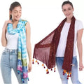 PALATT Cotton Scarf for Women | Lightweight Summer Stole for Women | Soft Breathable Ladies Scarf | Size 70 x 180 cm