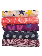 FLIHAUT Women Chiffon Georgette Printed Scarf Scarves Stole (50x172 Cms) Combo Pack of 5 (Multicolor)