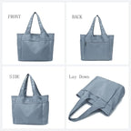Voroly Tote Bag Women Casual Handbag Shoulder Bag Purses with Zipper and Pockets for Work School Gym Travel Shopping (BLUE)