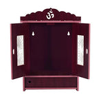 CrazyInk Wooden Readymade Wall Hanging Puja Temple for Home God Stand for Pooja Room Mandir Wood Devghar Stand for Office and Shop Crazyink-453