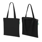 VantageKart 10 oz 16 x 16 Square Black Cotton Plain Tote Shopping Bags | Heavy Duty, Washable, Eco Friendly Canvas Tote Bag with zip – Set of 2