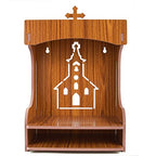 Lexical Wooden Readymade Wall Hanging Puja Temple for Home God Stand for Pooja Room Mandir Wood Devghar Stand for Office and Shop Lexical-451