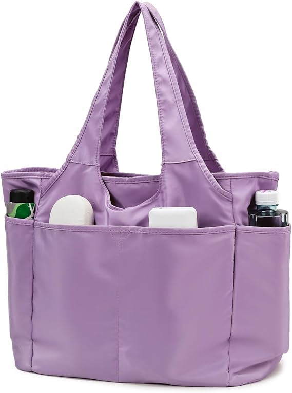 Voroly Tote Bag Women Casual Handbag Shoulder Bag Purses with Zipper and Pockets for Work School Gym Travel Shopping (PURPLE)