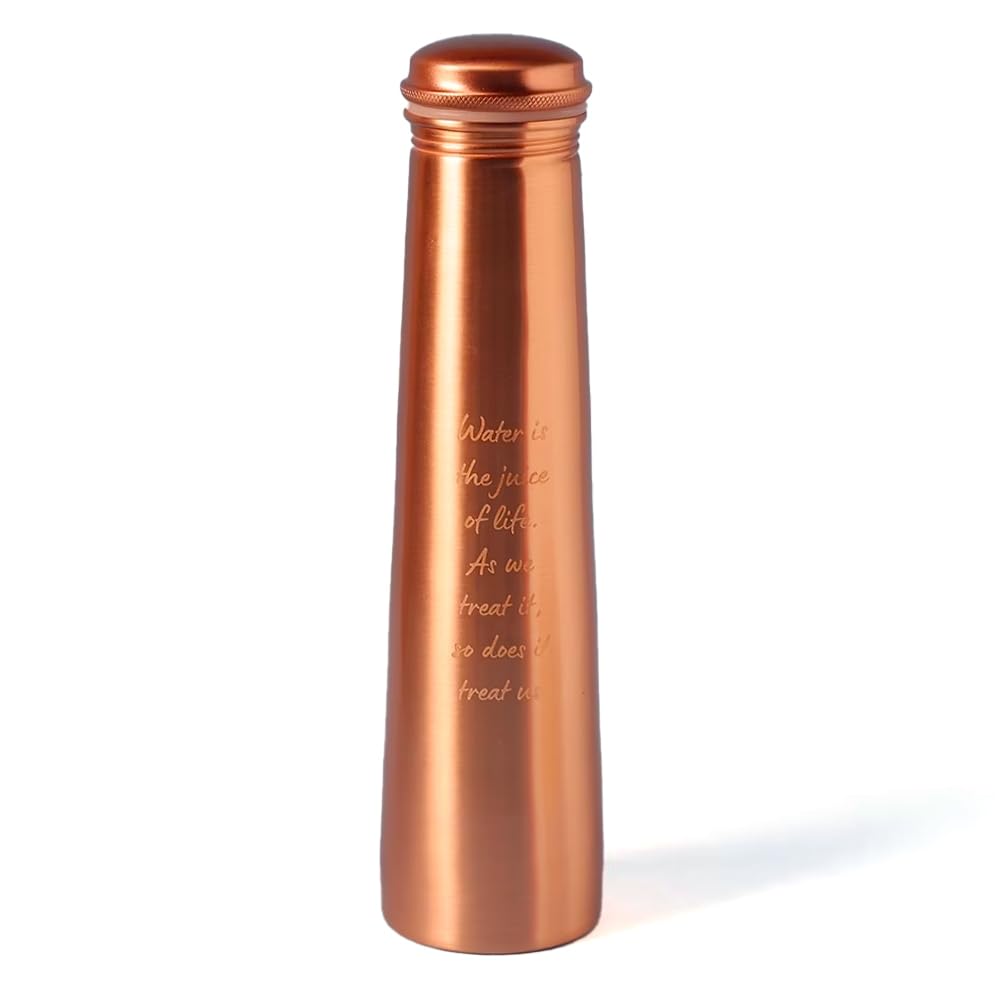 Isha Life Sleek Copper Water Bottle with Sadhguru Quote I 750ml