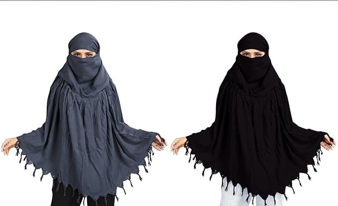 COMBO Women Cotton Stylish Hand Printed Scarf - Anti Pollution Full Face Cover With UV Sun Rays Protection Scarf (grey-black)