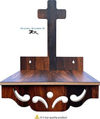 7CR Christ Temple (WB) Engineered Wood Home Wooden Wall Mounted Cross Shelf (Do-It-Yourself) Church, or Prayer Room – 26x16.5x32 cm – Elegant Handcrafted Design