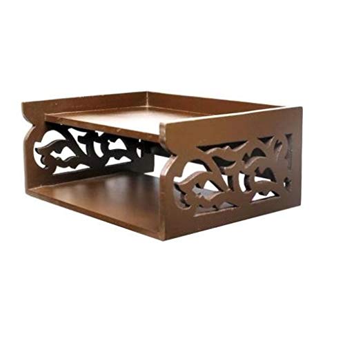 DECORASIA Beautiful Brown Wooden Small Temple (Set of 1) for Home Office or Multi Purpose Utility
