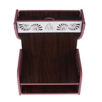 YIXT Wooden Temple for Home with Storage Space – 30×16×25 CM | Compact MDF Pooja Mandir with Drawer & Shelf | Tabletop Puja Ghar for Home & Office