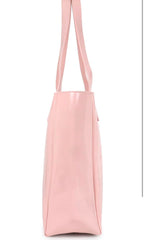 CRAFTSMAN HAVEN Spacious Tote Bag For Womens Handbag Ladies Purses, With Zip Closure Shining Synthetic Leather | Spacious (pink) college hand bag for girls.