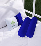 Trance Home Linen 100% Cotton 16x32 inch 200TC Striped Bolster Cover | Round Bed Side Long Bolster Pillow Cover to fit 24 Length 9 Dia | Pack of 2 Bolster Cover only (16x32 inch,Ink Blue)