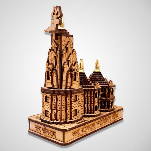 A&S Ventures Authentic Wooden Somnath Temple Model - Handcrafted for Home Pooja, Temple, and Gifting | Mahashivratri Special Design