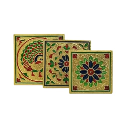 Shubhmangal Decorative Wooden Pooja Chowki for Home Temple HDP034