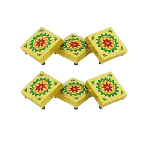 Shubhmangal Decorative Wooden Pooja Chowki for Home Temple HDP012