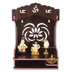 Nexat Wooden Readymade Wall Hanging Puja Temple for Home God Stand for Pooja Room Mandir Wood Devghar Stand for Office and Shop Nexat-392