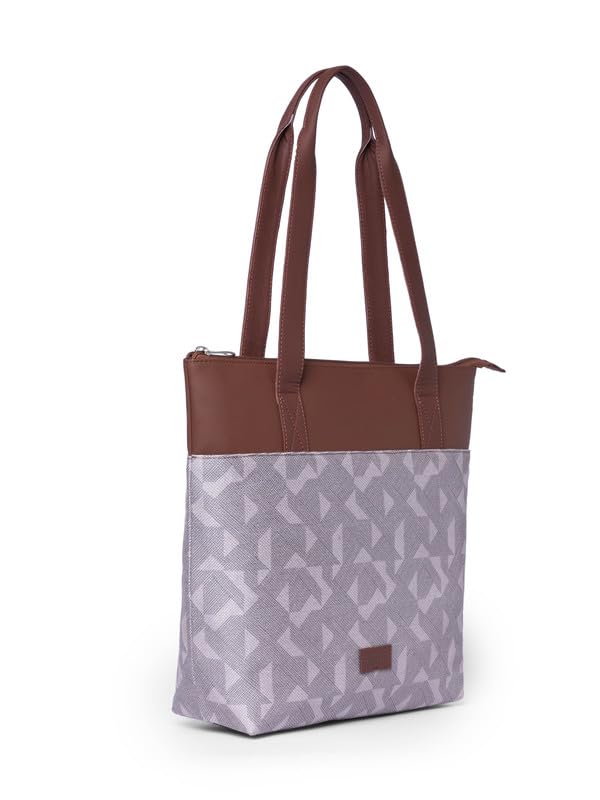 ZOUK Aravalli Abstract Printed Women's Jute Handcrafted Vegan Leather Multicolor Everyday Tote