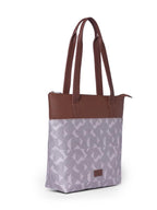 ZOUK Aravalli Abstract Printed Women's Jute Handcrafted Vegan Leather Multicolor Everyday Tote