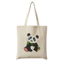 Reusable Cotton Fabric Cute Panda with Bamboo Design Printed Tote Bag Ideal for Travel Shopping College & Office Use