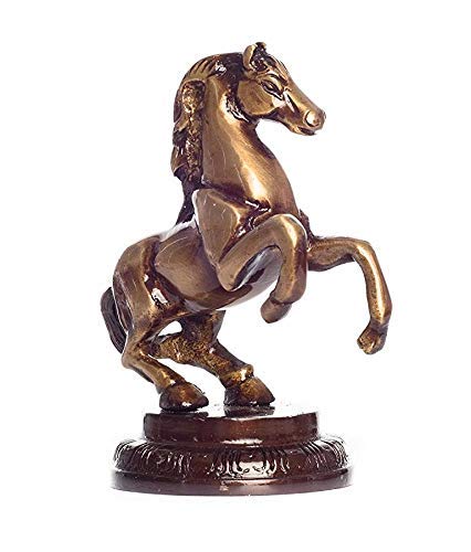 ARTVARKO Antique Brass Horse with Uplifted Legs Standing Horse Tableware Showpiece Home Decor