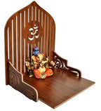 MELANA Wooden Wall Mount Temple for Home Shop Office | Art and Craft Wooden Temple | Home Temple | Puja Mandir |Wall Hanging and Table Top Home Mandir Temple (Brown Color)