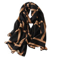 Women’s Pleated Leopard Print Border Scarf – Versatile Modest Hijab, Chic Animal Print Shawl/Stole for All Occasions