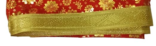 Lakshmi Maa Collection's Rumala Sahib Double Set Printed Red Color with Beautiful Golden gota (4 PEC.)