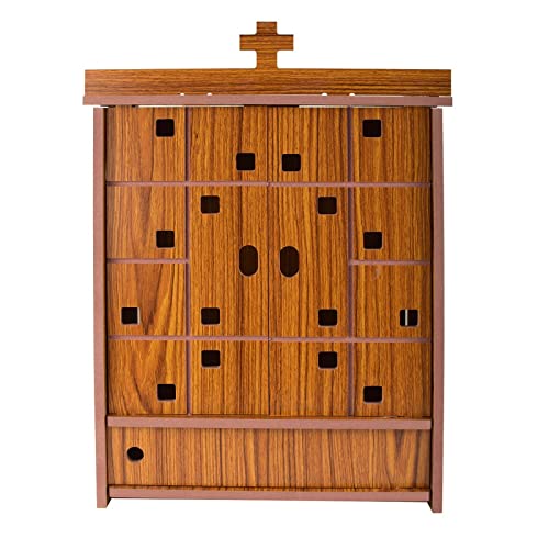 Lexical Wooden Readymade Wall Hanging Puja Temple for Home God Stand for Pooja Room Mandir Wood Devghar Stand for Office and Shop Lexical-450