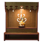 Lakhaji Handmade Beautiful Wooden Temple/Puja Mandir/Wall Hanging and Table Top Home Mandir Temple/Home Decor Beautiful Wooden Temple with LED Light-528