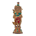 SVARUP Brass Radha Krishna Idol in Multicolor Height 21 Inch
