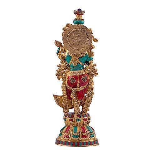 SVARUP Brass Radha Krishna Idol in Multicolor Height 21 Inch