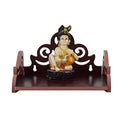 Lexical Wooden Readymade Wall Hanging Puja Temple for Home God Stand for Pooja Room Mandir Wood Devghar Stand for Office and Shop Lexical-503