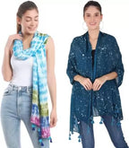 PALATT Cotton Scarf for Women | Lightweight Summer Stole for Women | Soft Breathable Ladies Scarf | Size 70 x 180 cm