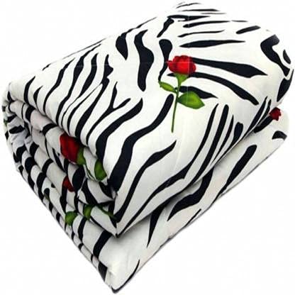 WONDERLOOK 100% Super Soft Reversible Design Dohar I AC Blanket I Blanket for All Season I Gifting (Double, White - Zebra)