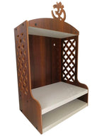 New Premium OM Jali Mandir, Wall Mount Temple, Home and Office Wall Mount and Table Top Temple, Puja Ghar, Dev Ghar, Brown & White