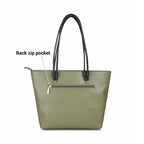 Mochi Women's Green Fashionable Faux Leather Tote Bag (66-451)
