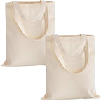 VARU 100% Cotton Tote Bags, Reusable Tote Bags For Women, Canvas Tote Bag for Women, Plain Tote Bag for painting, Reusable Multi-Purpose Cotton Bags for School/Gym/Shopping (set of 2)