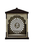 Attractive Craft Store MDF Temple for Car Dashboard & Home Decor | Traditional Wooden Mandir for Idols and Decorative Spiritual Altar | White | Pack of 2