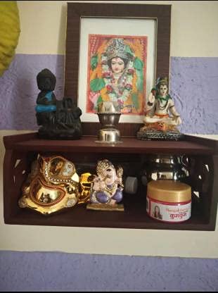 DECORASIA™ Beautiful Wooden Wall Temple for Home, Office and Multi Purpose Utility. (safron)