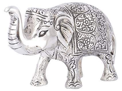 Prince Home Decor & Gifts Metal Elephant- Silver, Medium